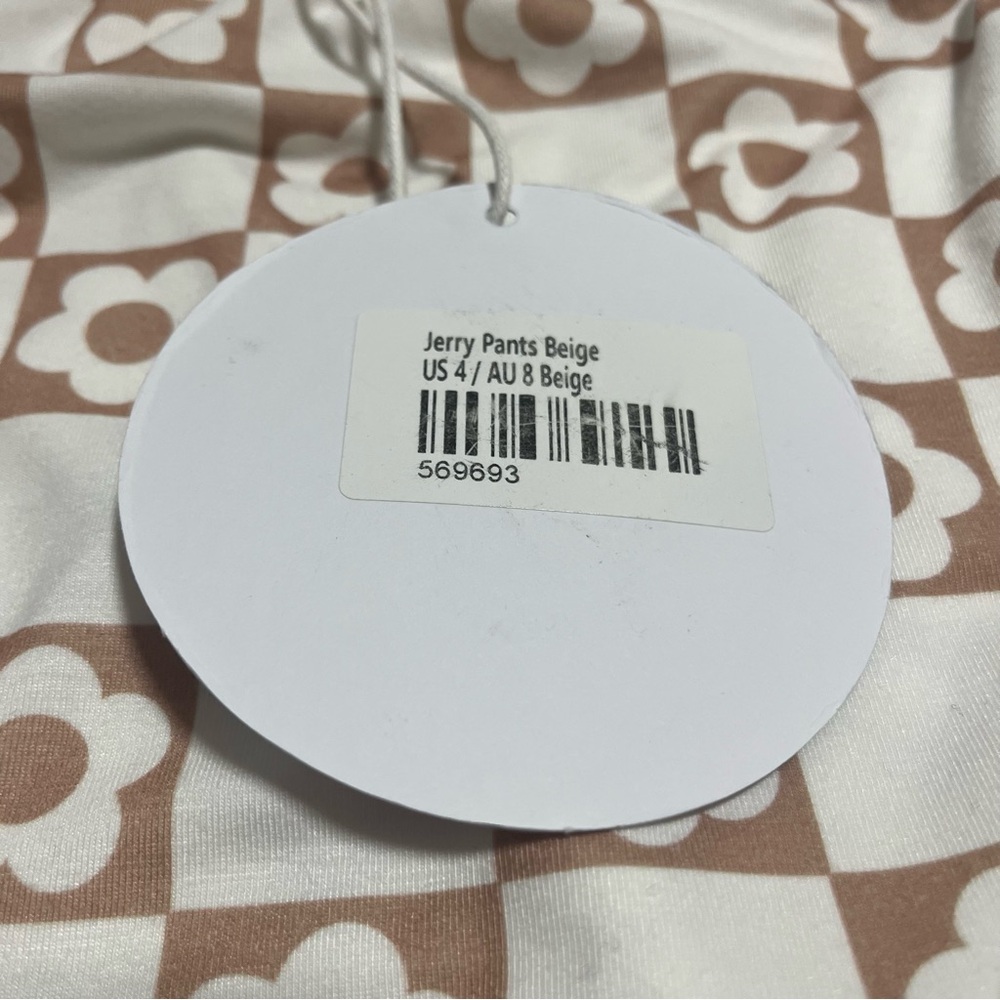 Princess Polly Cream and Brown Boot Cut Flare Pants Size 4 - Picture 5 of 7